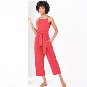 WHITE CLOSET Cotton blend Red Jumpsuit Sz Medium